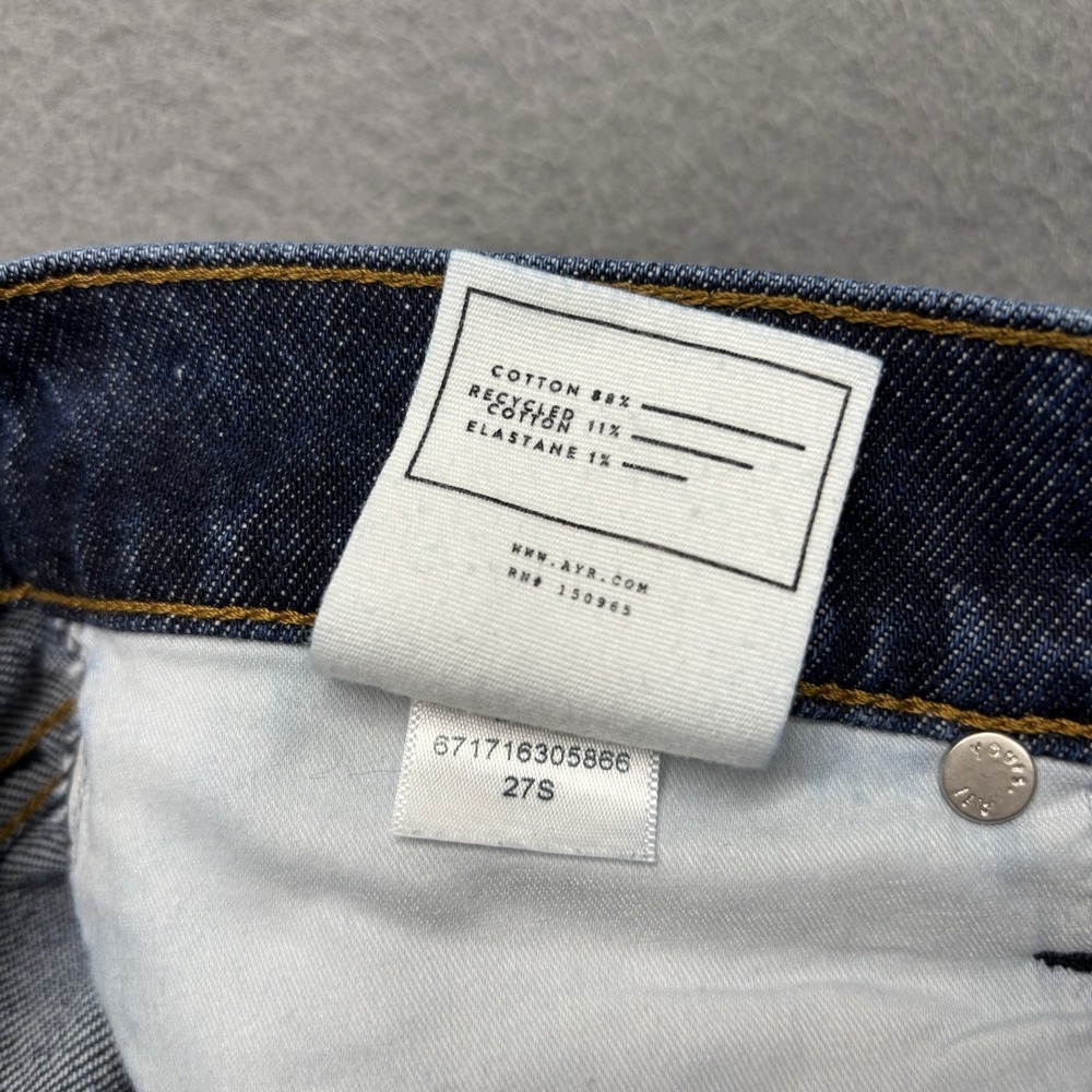 AYR The Legend Jeans Womens 27S Dark Wash Blue High Rise Straight Leg USA Made - Picture 9 of 14